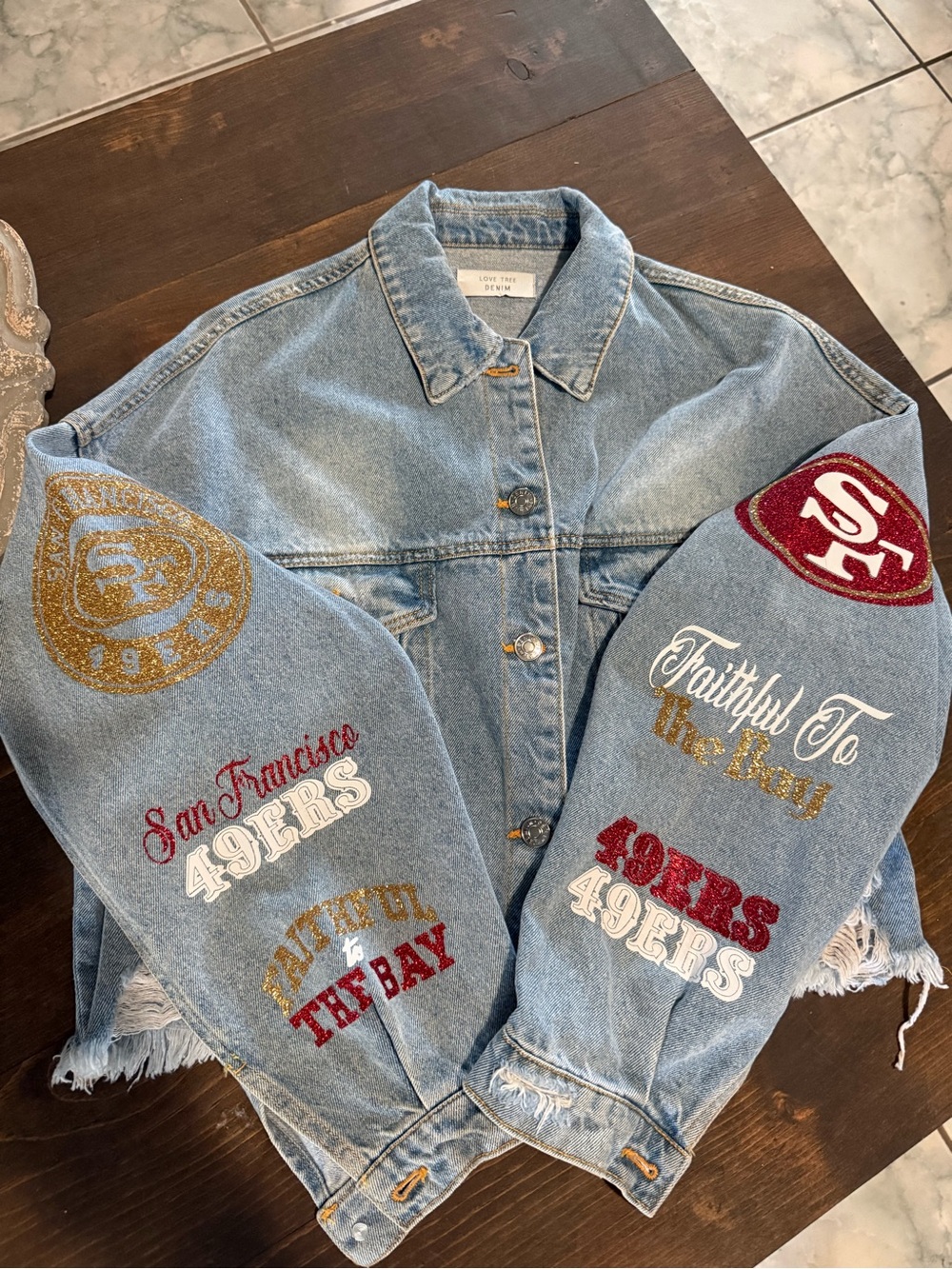 San Francisco 49ers cropped Denim Jacket